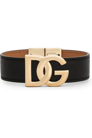 Dolce & Gabbana Bracelet en cuir à plaque logo