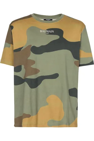 Balmain T-shirt en coton à imprimé camouflage