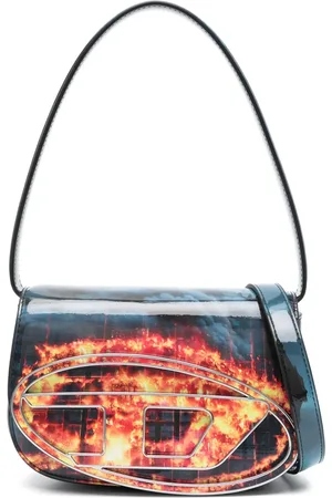 Diesel Sac porté épaule 1DR Iconic à imprimé flamme