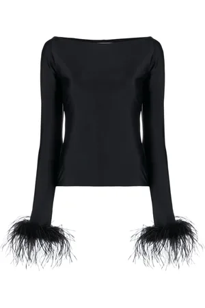Atu Body Couture Haut à poignets ornées de plumes