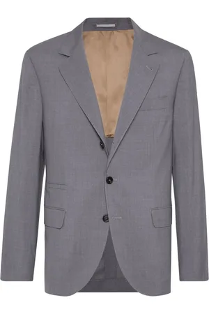 Brunello Cucinelli Blazer en soie mélangée à simple boutonnage