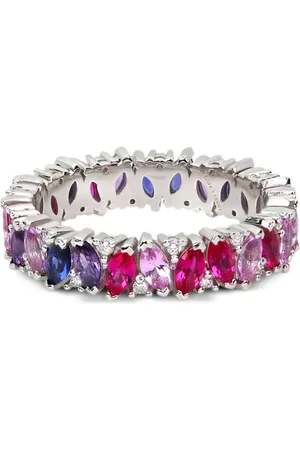 Lark & Berry Bague Rainbow Veto Scarlet pavée de diamants