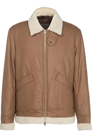 Kiton Veste à détails en peau de mouton retournée