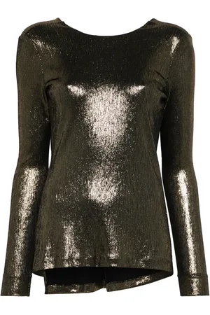 Twin-Set Blouse métallisée à détail noué