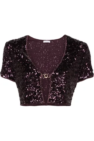 Oseree Cardigan crop à sequins