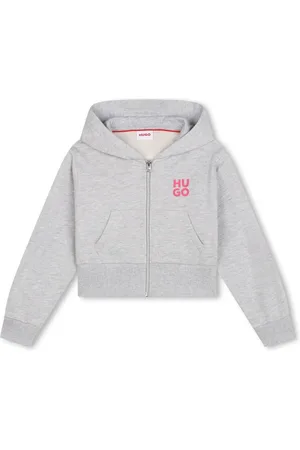 HUGO BOSS Hoodie zippé à logo imprimé