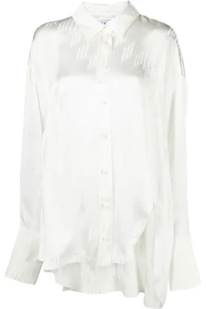 The Attico Chemise Diana en jacquard à ourlet asymétrique