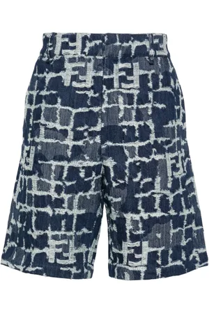 Fendi Short en jean à effet usé