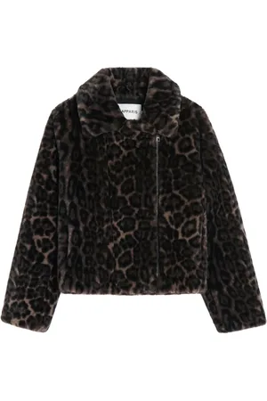 Apparis Veste zippée à imprimé léopard