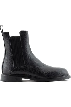 Emporio Armani Bottines en cuir à fini grainé