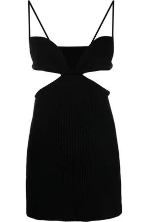OFF-WHITE Robe courte en maille à design nervuré