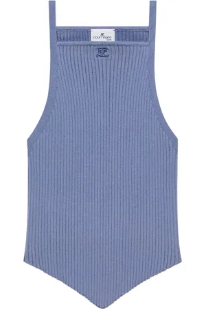 Courrèges Débardeur pointy en maille nervurée