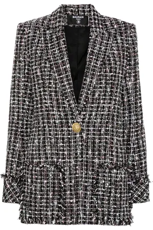 Balmain Veste en tweed à simple boutonnage