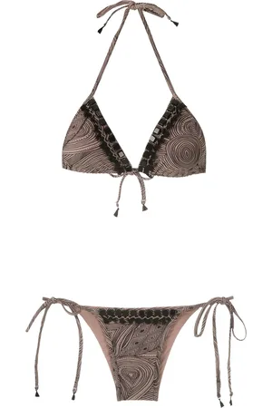 AMIR SLAMA Bikini à ornements à bonnets triangles