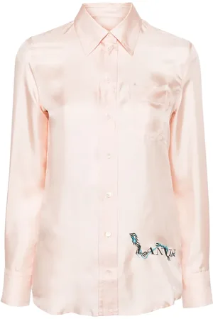 Lanvin Chemise en soie à logo imprimé