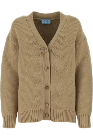 Prada Cardigan oversize à plaque logo