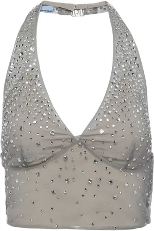 Prada Haut en tulle à ornements en cristal