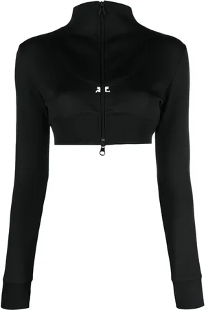 Courrèges Veste zippée à logo brodé