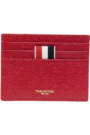 Thom Browne Porte-cartes en cuir grainé