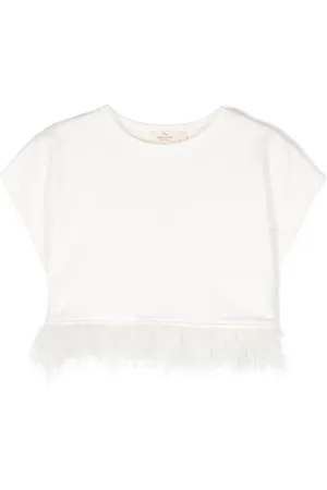 Le pandorine T-shirt en coton biologique à détails de plumes