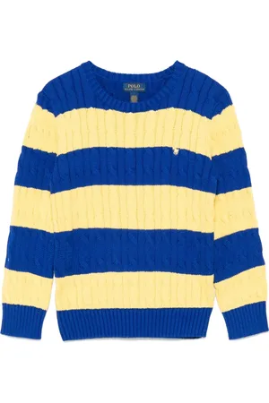 Ralph Lauren Pull en maille torsadée à rayures