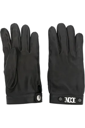 Dsquared2 Gants en cuir à plaque logo