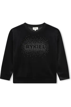 Sonia Rykiel Enfant T-shirt en velours à logo strassé