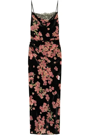 Twin-Set Robe-nuisette en velours à fleurs