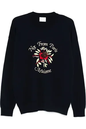 Drôle de Monsieur Pull à slogan brodé