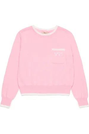 Nº21 Pull en jersey à logo brodé