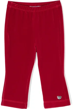 MONNALISA Legging en velours à breloque cœur