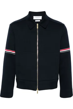 Thom Browne Veste zippée à bande tricolore