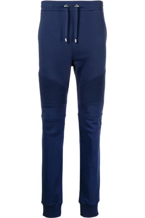 Balmain Pantalon de jogging nervuré à logo imprimé
