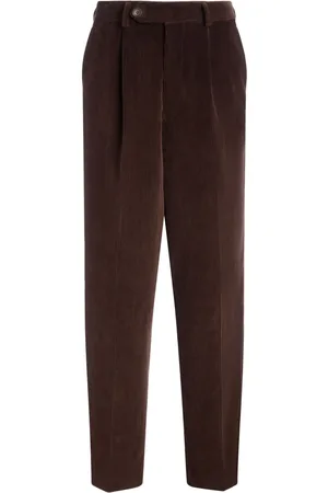 Bally Pantalon en velours côtelé à plis