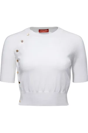 Altuzarra Haut crop en maille à manches courtes