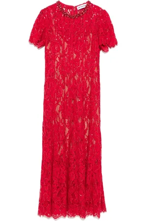 Self-Portrait Robe mi-longue en dentelle
