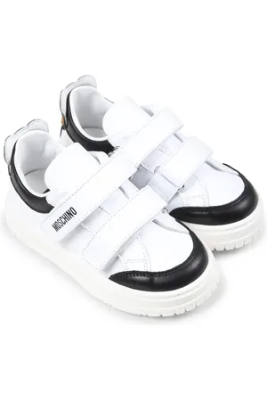Moschino Baskets en cuir à logo embossé