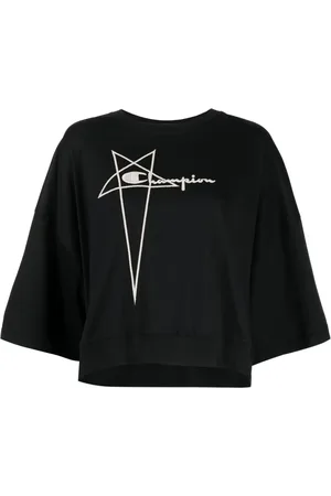 Rick Owens T-shirt en coton à logo brodé