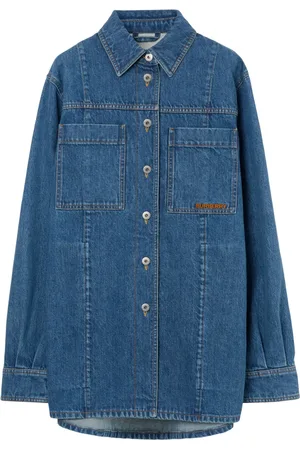 Burberry Chemise en jean à logo brodé