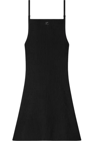Courrèges Robe courte en maille à design nervuré
