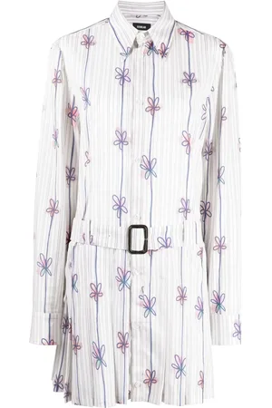 EgonLab Robe-chemise rayée à fleurs