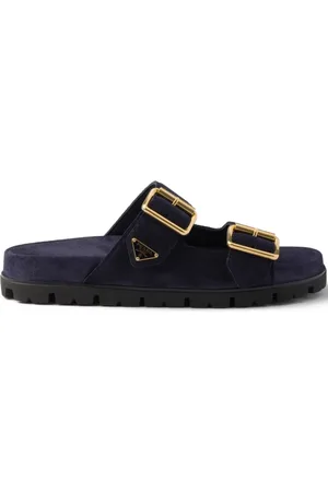 Prada Claquettes en daim à boucle