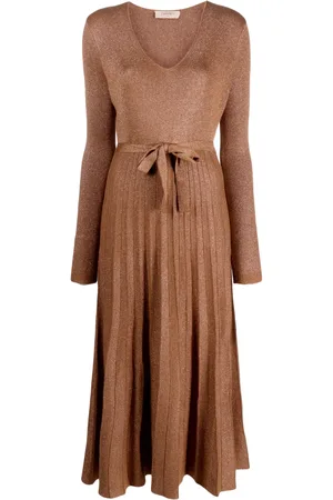 Twin-Set Robe mi-longue plissée à manches longues