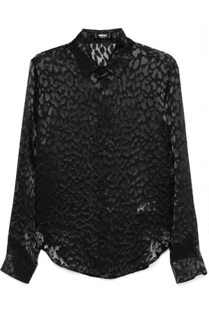 VERSACE Chemise à imprimé léopard