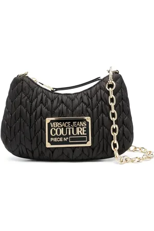 VERSACE Sac porté épaule matelassé à plaque logo