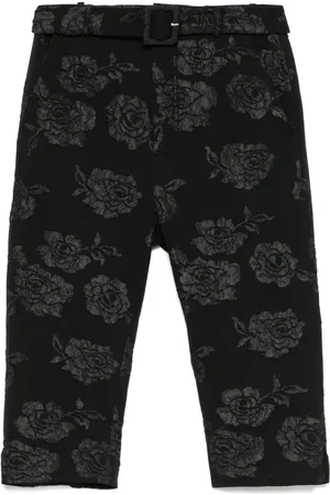 ROTATE Pantalon à fleurs en jacquard