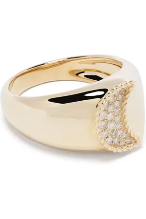 YVONNE LÉON Chevalière en 9ct pavée de diamants