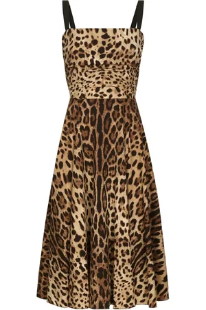 Dolce & Gabbana Robe mi-longue à imprimé léopard