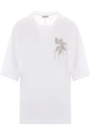 Brunello Cucinelli T-shirt à ornements strassés