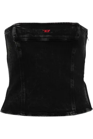 Diesel Haut bustier en jean à coupe crop